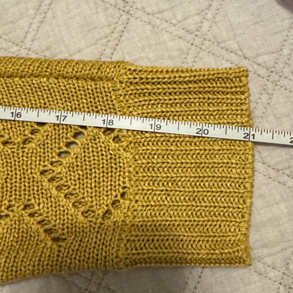 Marled Reunited Clothing Mustard Yellow Crochet Knit Sweater - Picture 6 of 7